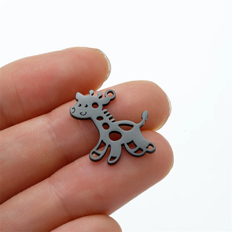 5Pcs/Lot Gold Plated Stainless Steel Giraffe Charms For Women Friend Girls Birthday Diy Jewelry Making Accessories Charm Pendant