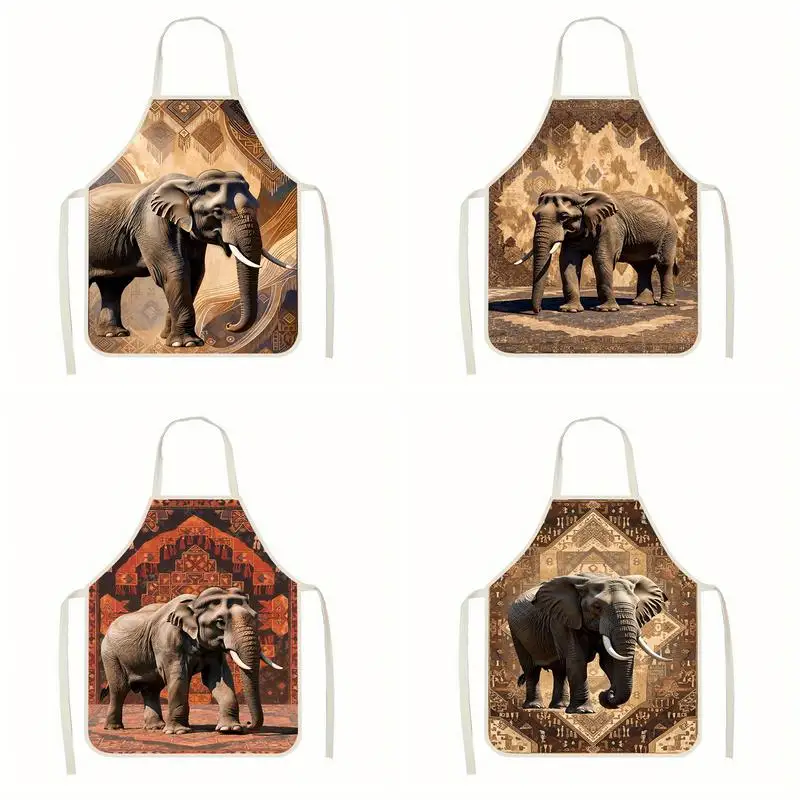 

Elephant-patterned apron, suitable for kitchen cooking, parent-child activities, painting, and other occasions.