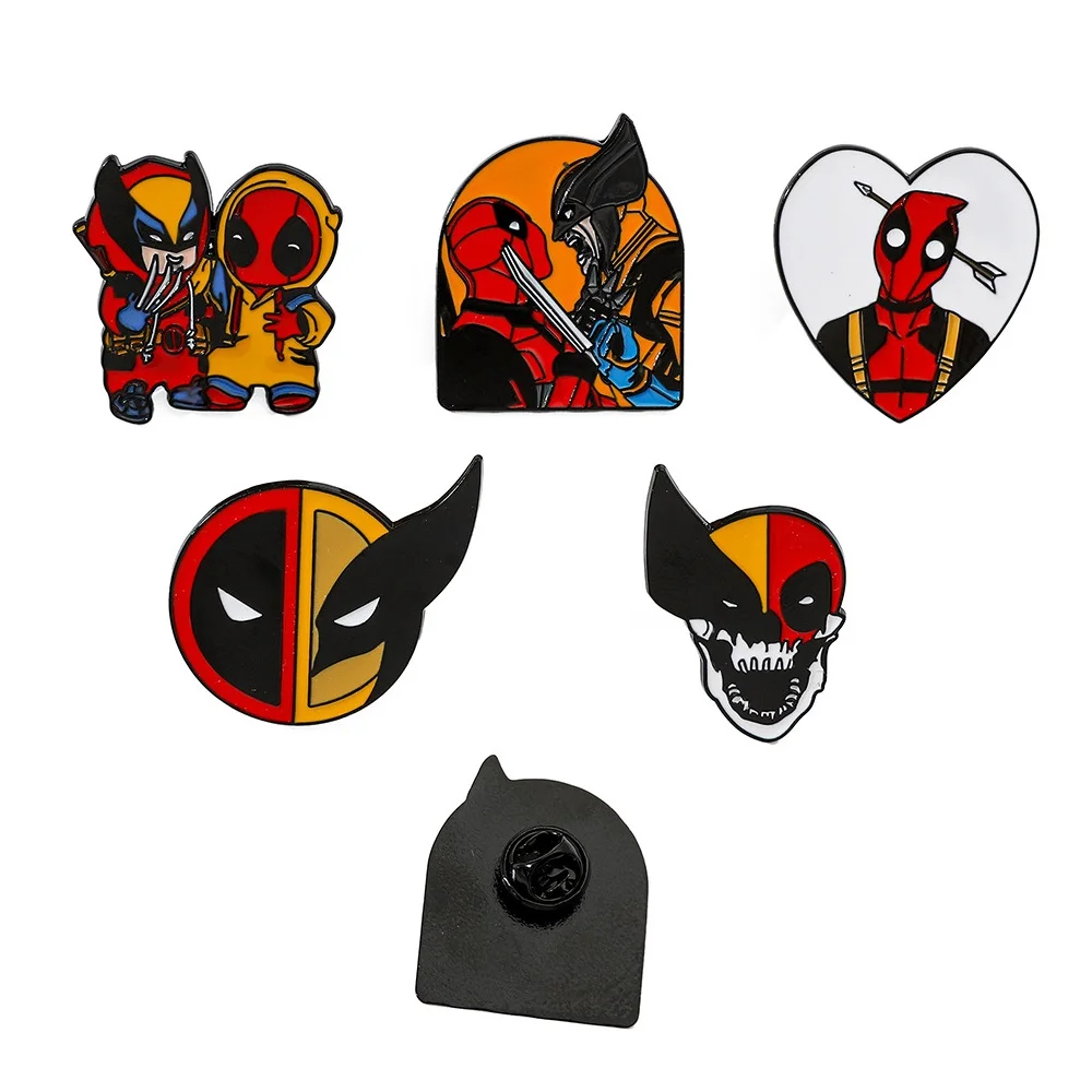 

1-5Pcs Cartoon Deadpool Superheroes Enamel Pin Brooches For Lapel Pins Badge on Backpack Kids Clothes Accessories Fashion Gifts