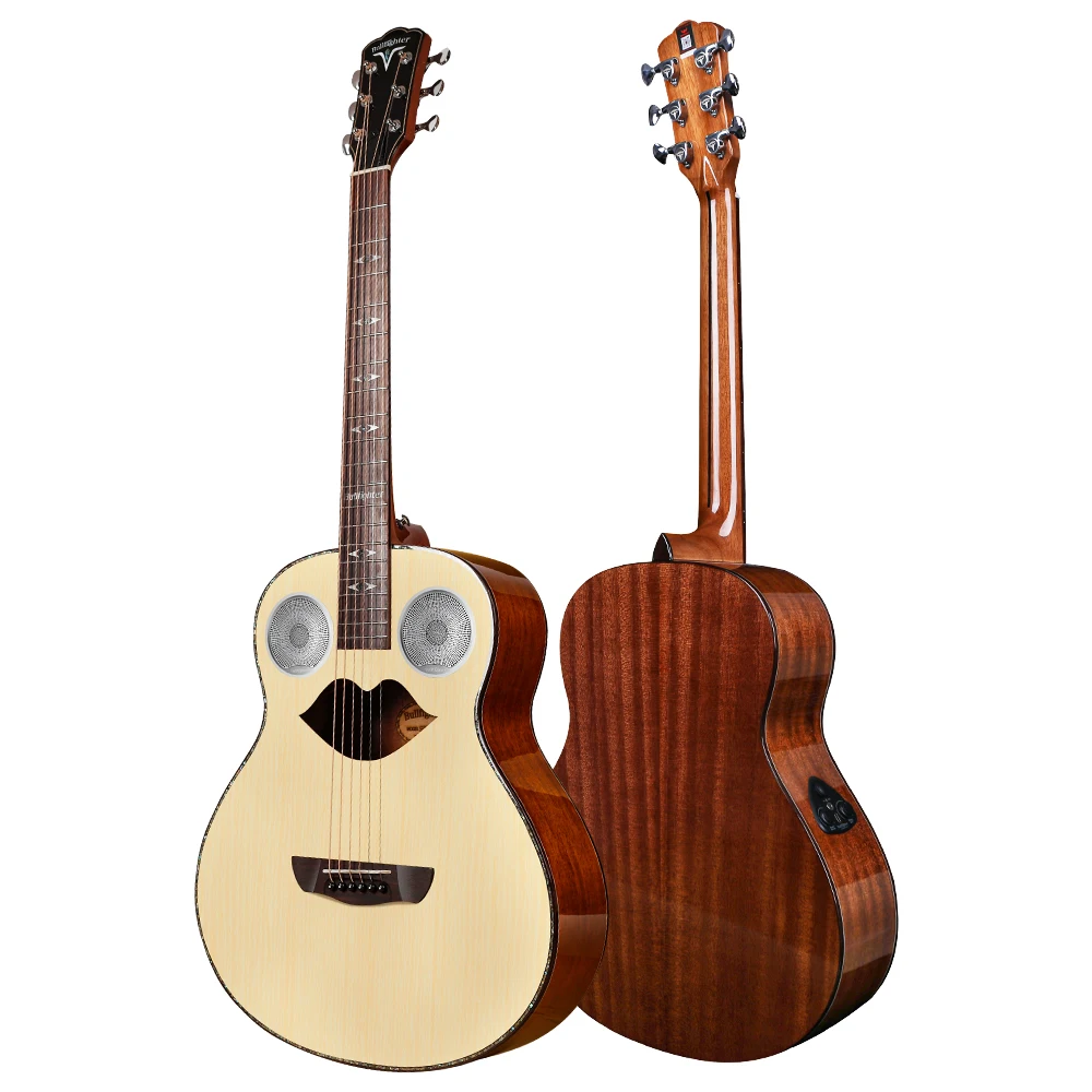 Guitarra Acústica D2G de 6 Cuerdas de Alta Calidad y Precio Accesible — Construcción de Abeto/Mogonía, Acabado de Alto Brillo, Tamaño de 40 Pulgadas