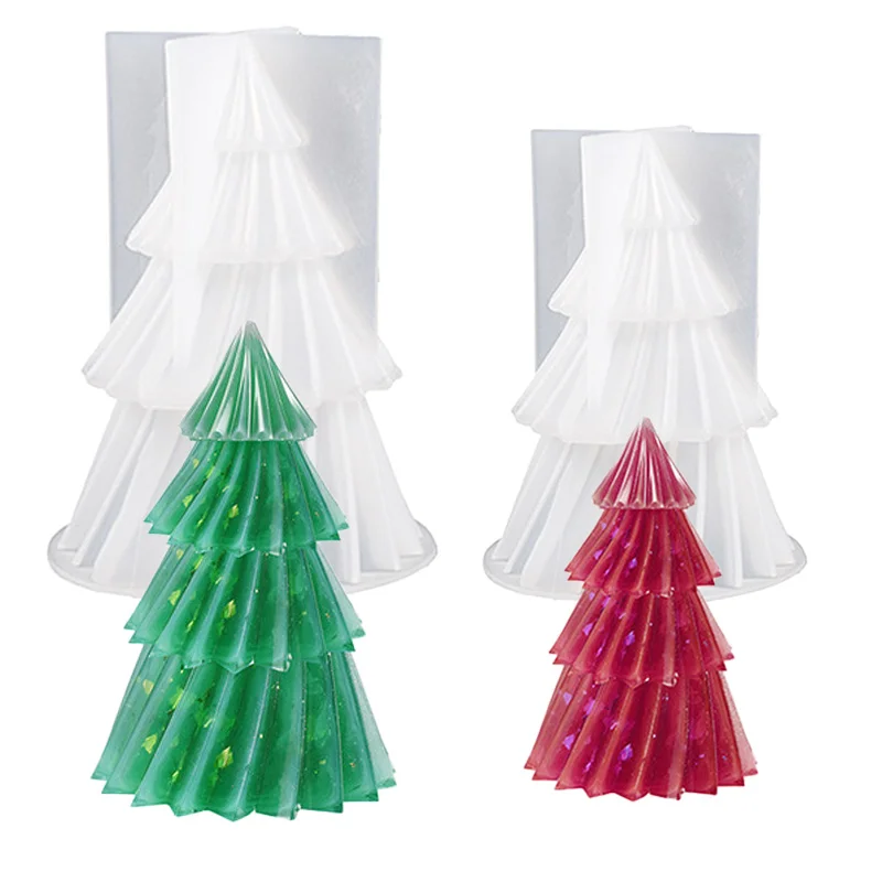 

3D DIY Christmas Tree Silicone Mold Handmade Soap Plaster Craft Resin Making Tools Xmas Decor For Home Navidad New Year