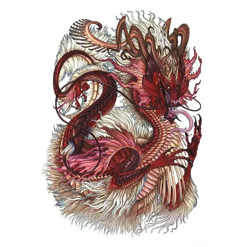 

Lion King Tiger Dragon Tattoo Back Large Temporary Waterproof Tattoo Stickers for Men Body Art Full Back Sexy Tattoos
