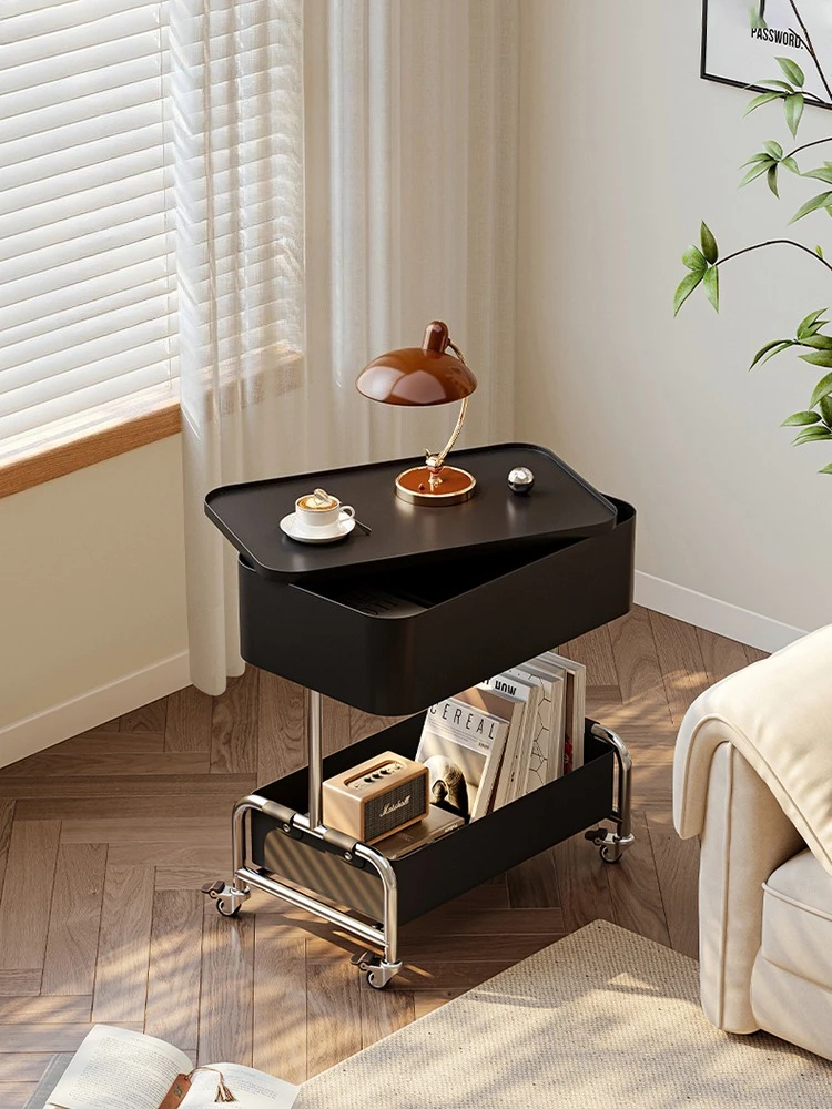 

Home Furniture Creative Mobile Side Table Simple Style Coffee Table Living Room Trolley Storage Rack Small Table Bedside Tables