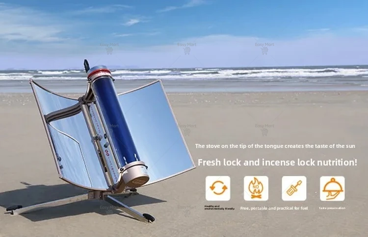 Solar Grill Portable Non-Smoking Camping Cooking Oven Grill Outdoor Stainless Steel Sun Stove