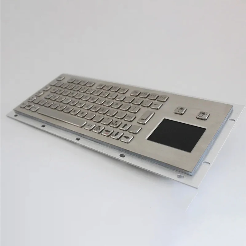 IP65 Waterproof Durable 304 Stainless Steel Industrial Metal Keyboard With Ruggedized Touchpad For CNC Deckel 4 Axis Machine