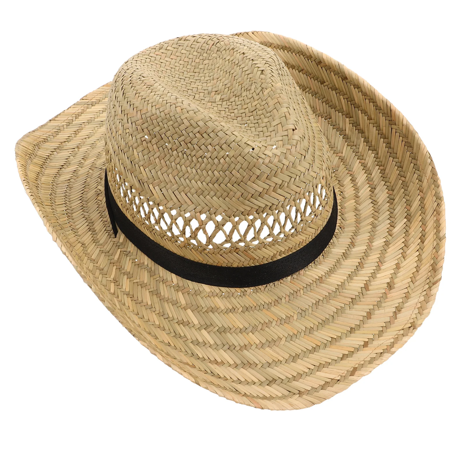 

Straw Sun Hat Summer Cowboy Hat Wide Brim Uv Protection For Fishing Gardening Travel Beach Camping Hiking Lightweight