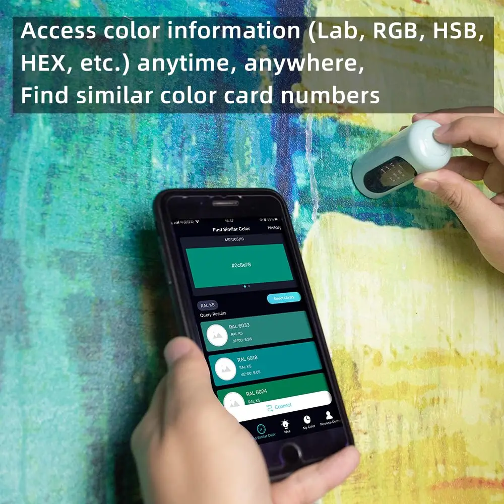 CR30 Digital Pocket Colorimeter, Magnetic Design of Calibration Cover, Easy to Use Paint Plastic Color Difference Detection Tool Measures More Than 38 Color Parameters
