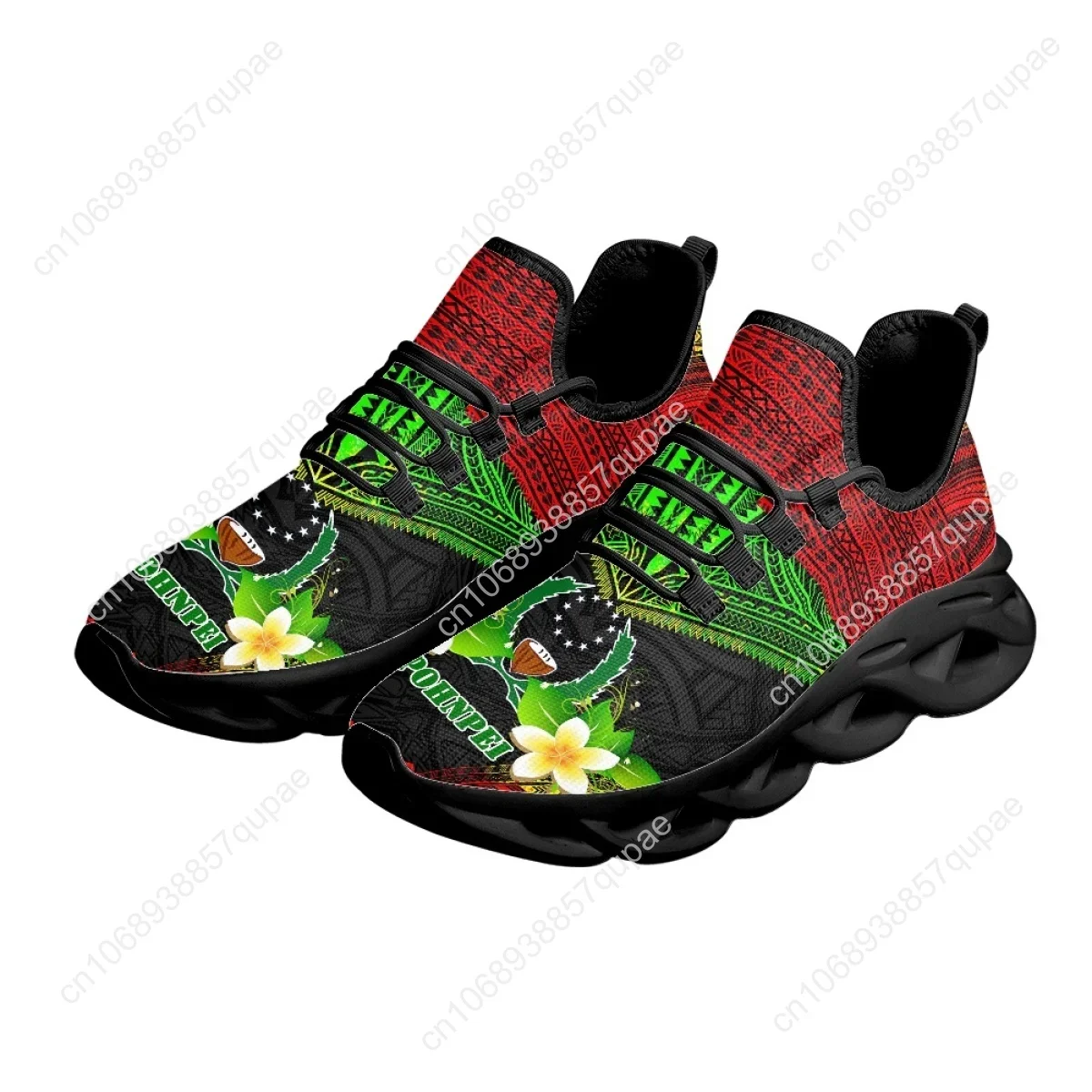 Polynesian Pohnpei Plumeria sepatu Sneakers desain flat sepatu olahraga pria wanita Sneakers Fashion kualitas tinggi DIY sepatu dibuat sesuai pesanan