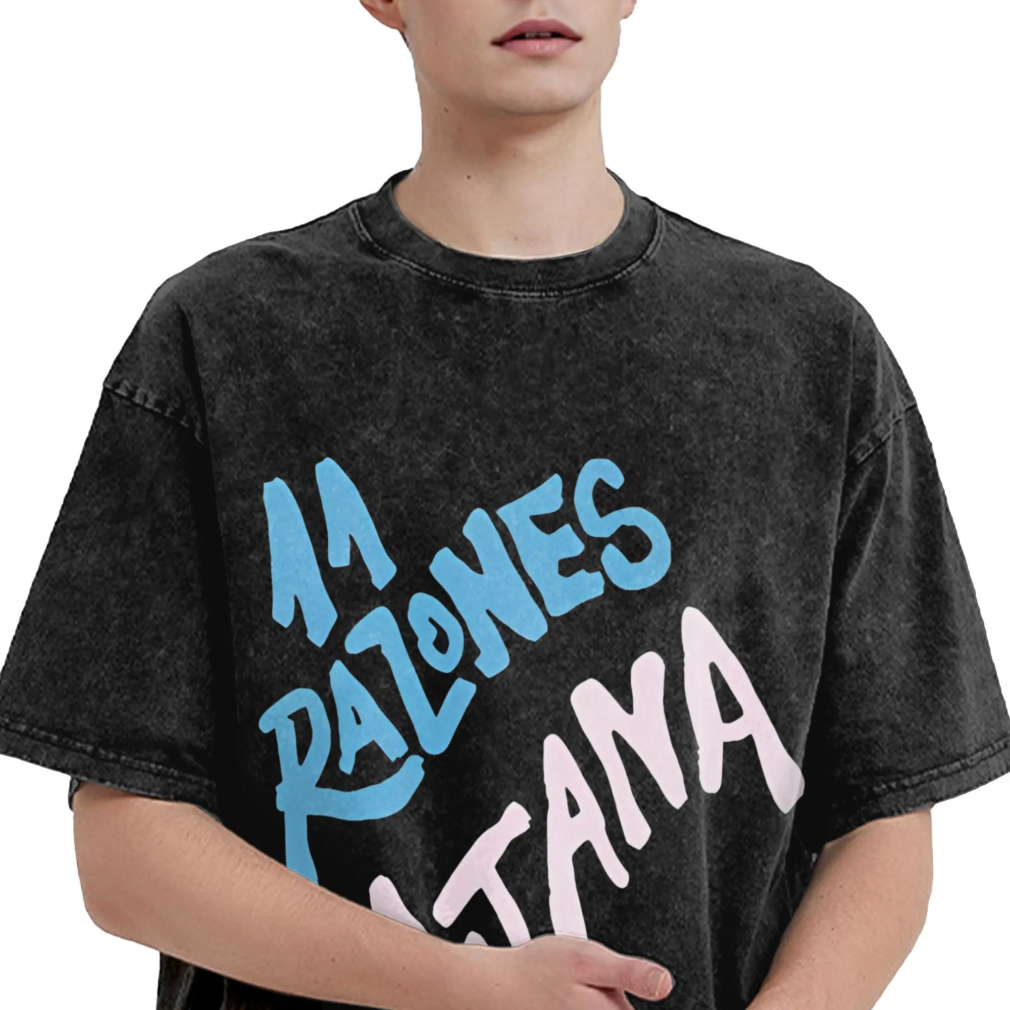 

Man T-Shirt Singer Aitanas Ocana Washed T-Shirts Leisure Beach Tee Shirt Y2K Fun Loose Cotton Tops Gift Idea