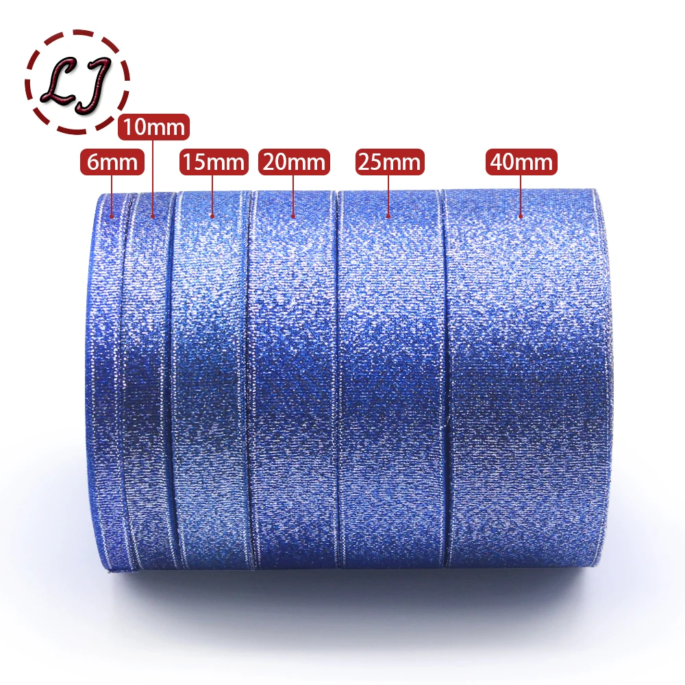 25 Yards/Roll Metallic Glitter Ribbon Christmas Wedding Decoration Ribbon DIY Bows Gift Wrapping Onion Ribbon  6/10/15/25/40MM