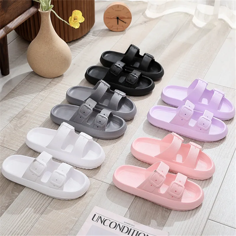 Rimocy 2022 Fashion Summer Slippers Women Indoor EVA Soft Sole Slides Women\'s Sandals Buckle Platform Flip Flops Shoes Woman 45