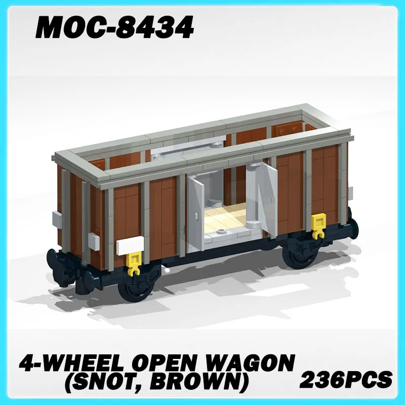 

MOC-8434 Mini Train Series 4-Wheel Open Wagon (SNOT, brown) Collectible Education Model Brick Puzzle Toy Birthday Gifts 236PCS
