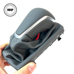 Black Gear Shift Knob with Leather Boot Gaiter LHD AT Auto Trans ONLY For Audi NEW A7 A6 PA STYLE C7 2016 2017 2018