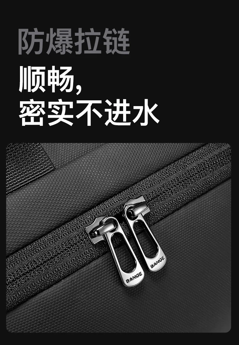 BANGE Multi Functional Anti-theft Shoulder Bags Men's Oxford Crossbody Bag Short Trip Messenger USB Charging Chest Bag Pack