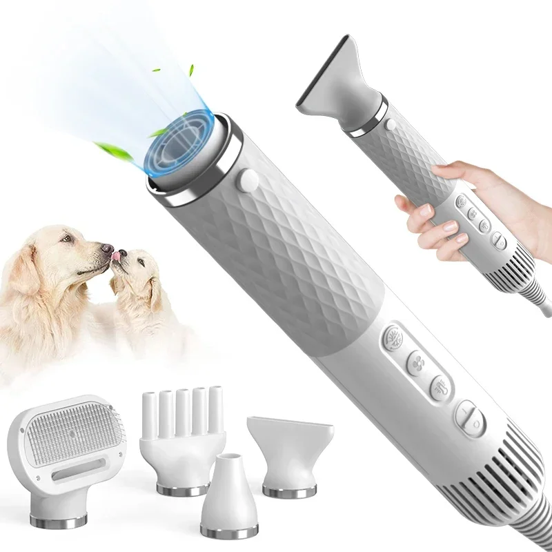 Portable 2 in 1 Pet Hair Dryer For Dogs Cat Grooming Comb Brush NTC Smart Control Professional Dog Blow Dryer Pet Blower