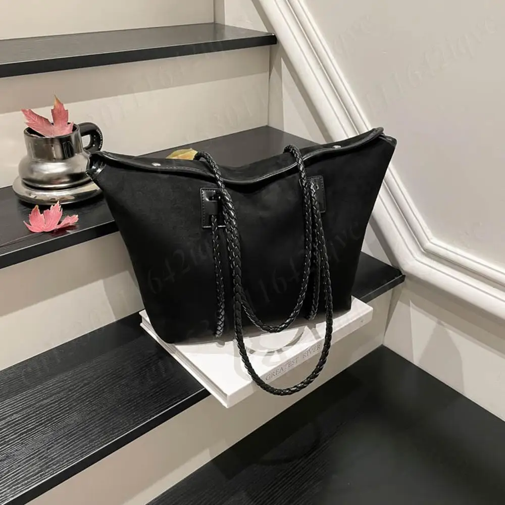 

Women Faux Suede Tote Handbag Travel Top-Handle Bags Vintage Commuter Bag Casual Underarm Pouch Large Capacity Hobo Shoulder Bag