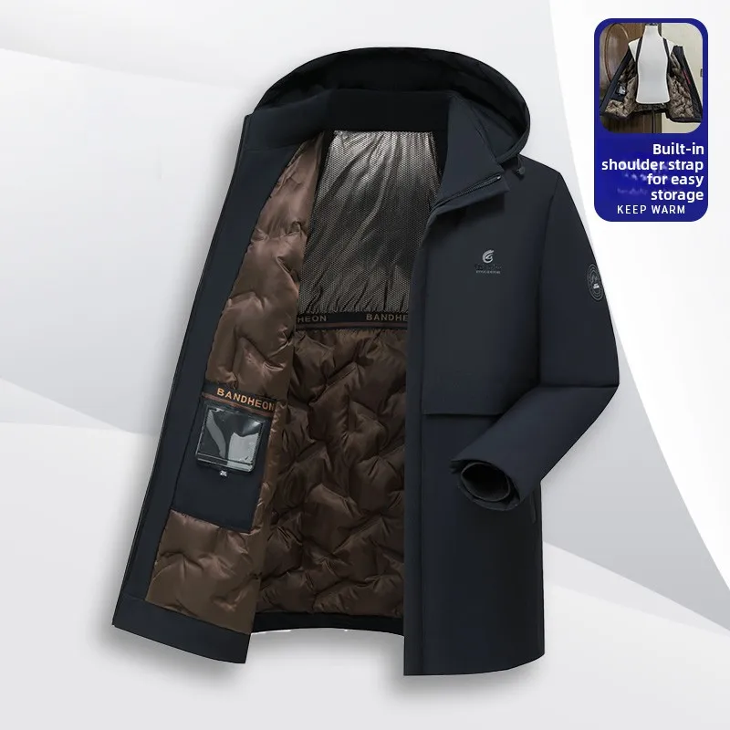 

Men's Winter Thiened Cotton Jaet Warmth-Fulfilling Fce-Lined Loose Fit Busin Casual Sle Stand Edition Coat