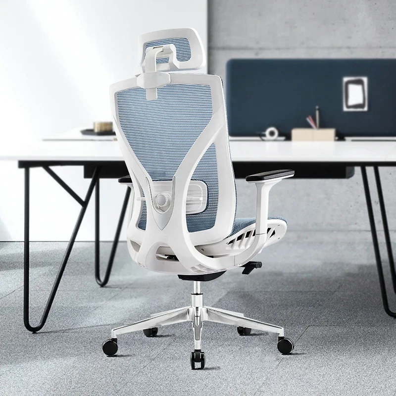 Modern Ergonomic Design Swivel Executive Recliner High Back Staff Computer Blue Full Mesh Office Chair For Home