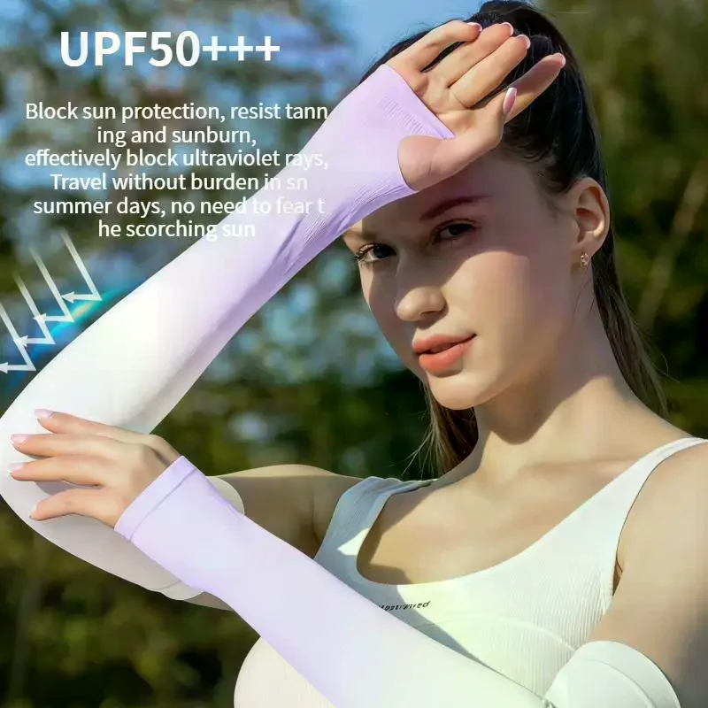 

New Summer Gradient Ice Sleeve Sunscreen Thin Arm Sleeves For Driving UV Protection Outdoor Cycling