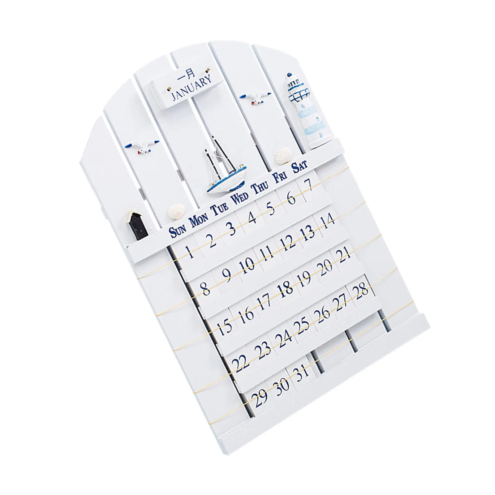 

Настенный вечный календарь в средиземноморском стиле, 1 шт., из массива дерева, с толстой деревянной доской, легкая смена месяцев, для дома, офиса, спальни, декор, дата