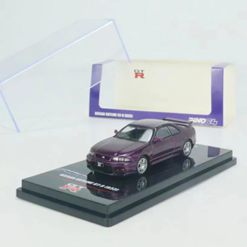 Модель автомобиля Skyline GTR (R33) INNO 1:64, литье под давлением, темно-фиолетовый цвет, коллекция чемпионов синего цвета