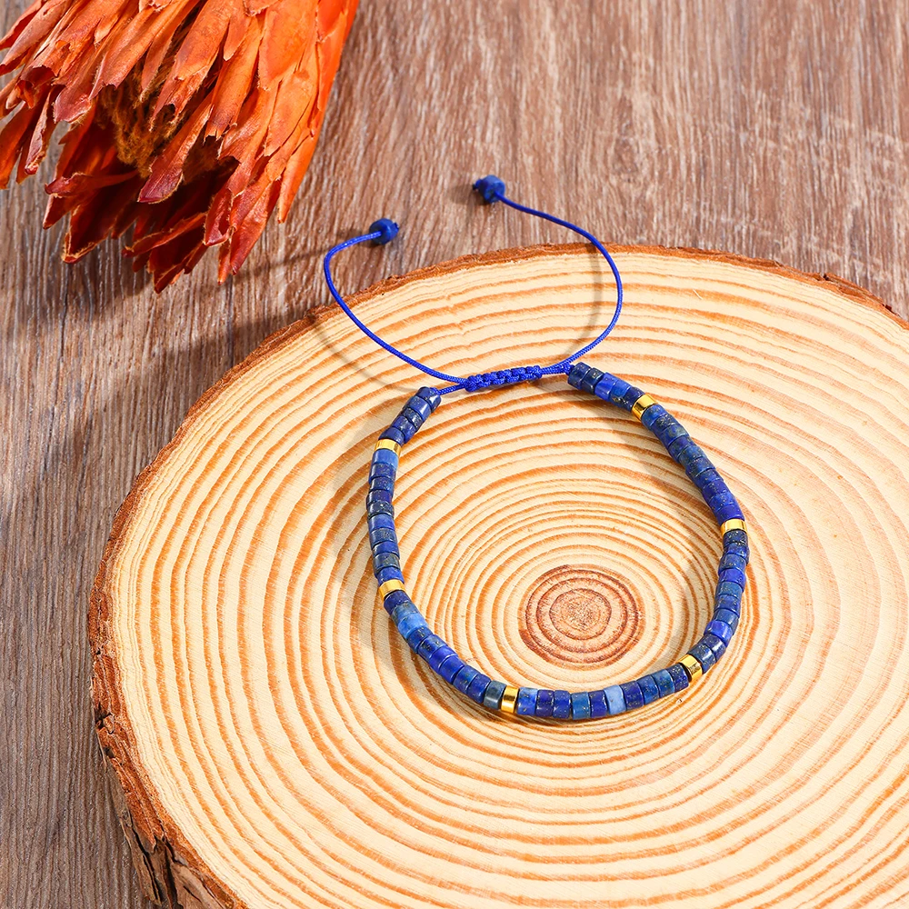 Simple Tiger Eye Purple Crystal Imperial Stone Bead Bead Woven Bracelet Women's Natural Stone Adjustable Friendship Bracelet