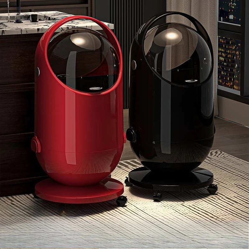 Stylish Step-On Trash Can, Creative Touch-Top Bin with Lid, Large Capacity Plastic Wastebasket for Home Office Kitchen Bathroom
