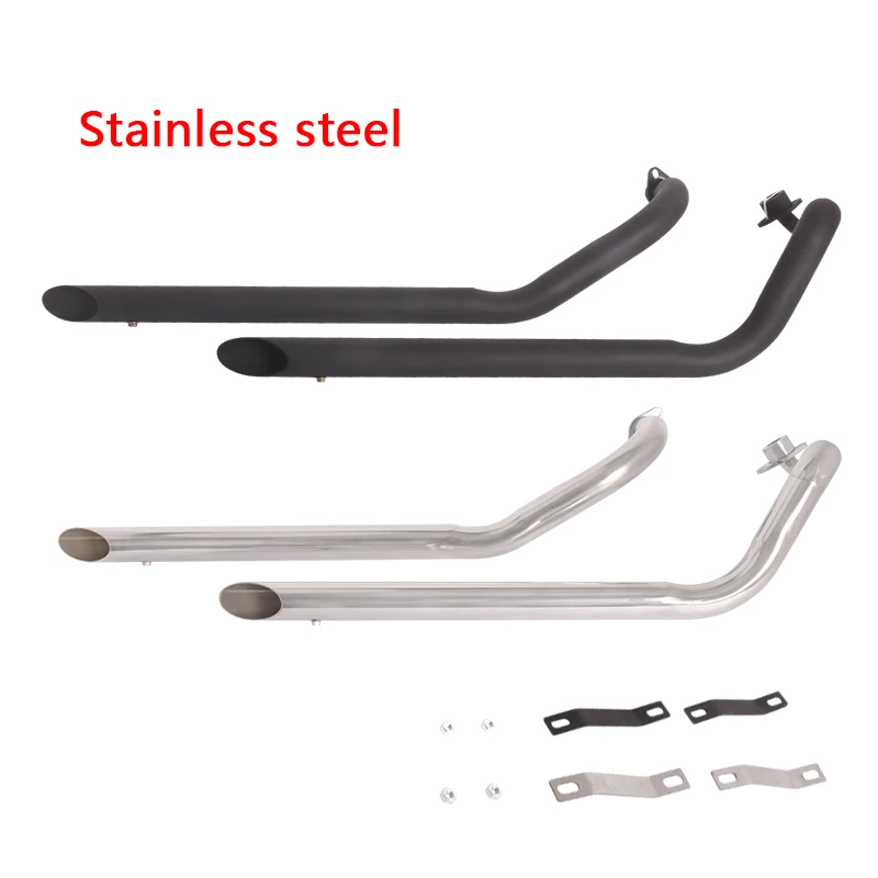 

Motorcycle Exhaust System For Yamaha V Star 650 XVS650 Black \ Silver Steel Muffler Tips Header Full Link Pipe V Star400 XVS400