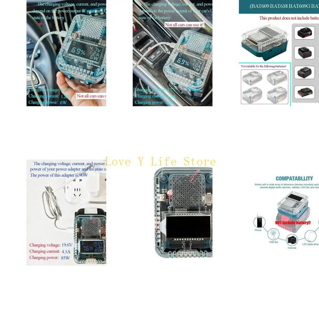 

L74C Professional Digital Display Battery Adapter Converter PD3.1 Type C for 28V