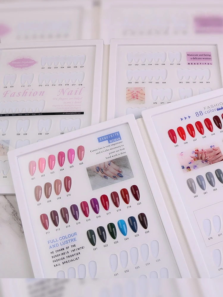 Nail Art Display Book Acrylic Cover Gel Polish Swatch Chart Salon Tools Showing Shelf Manicure Color Card Nail Display Board