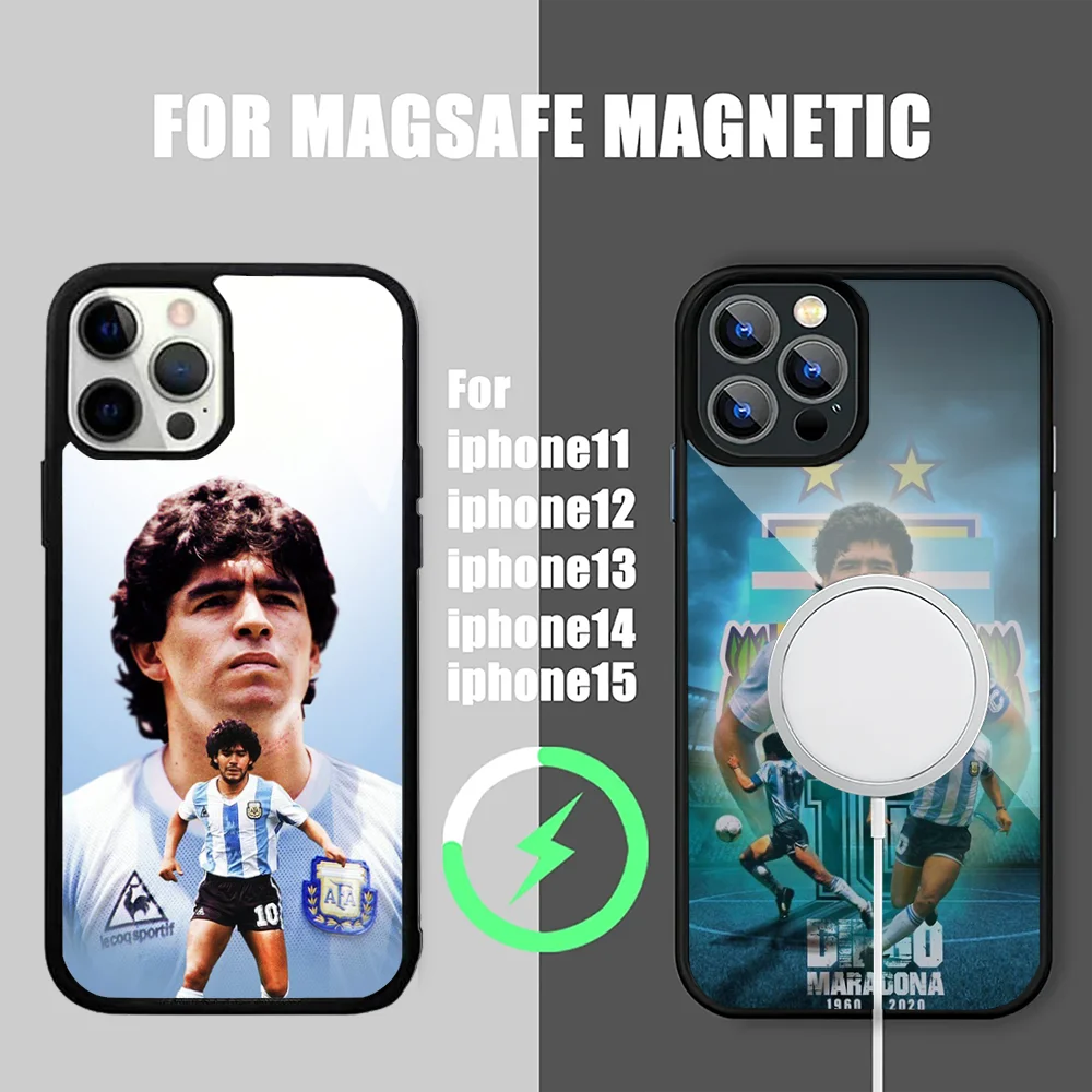 D-Diego Maradona Phone Case For IPhone 15 14 13 Pro Max 11 12 Mini Alex Mirror For Magsafe Wireless Charging Cover