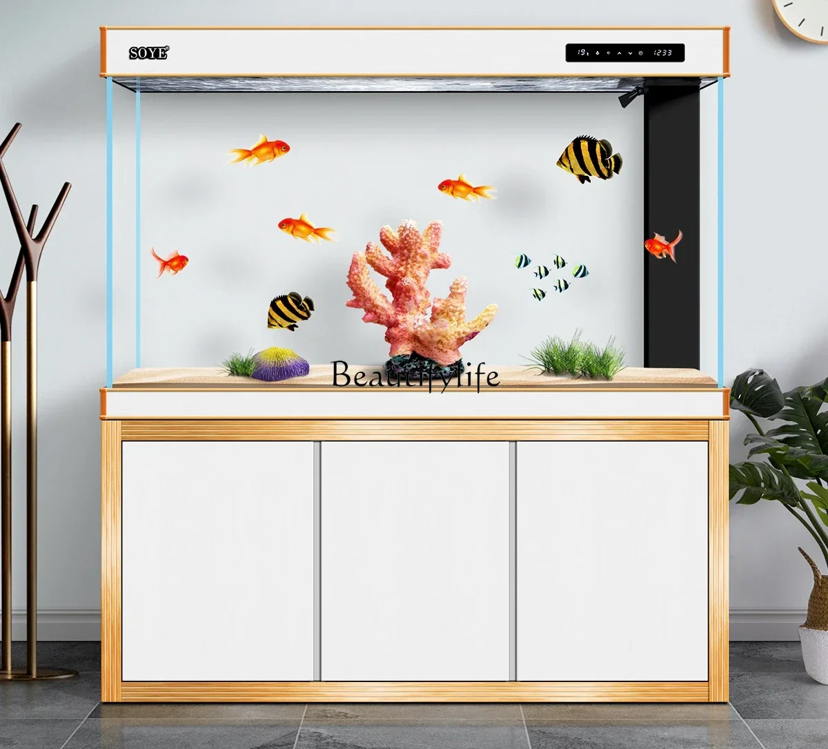 

Super White Fish Tank Aquarium Floor Intelligent Hallway Screen Large Bottom Filter Medium