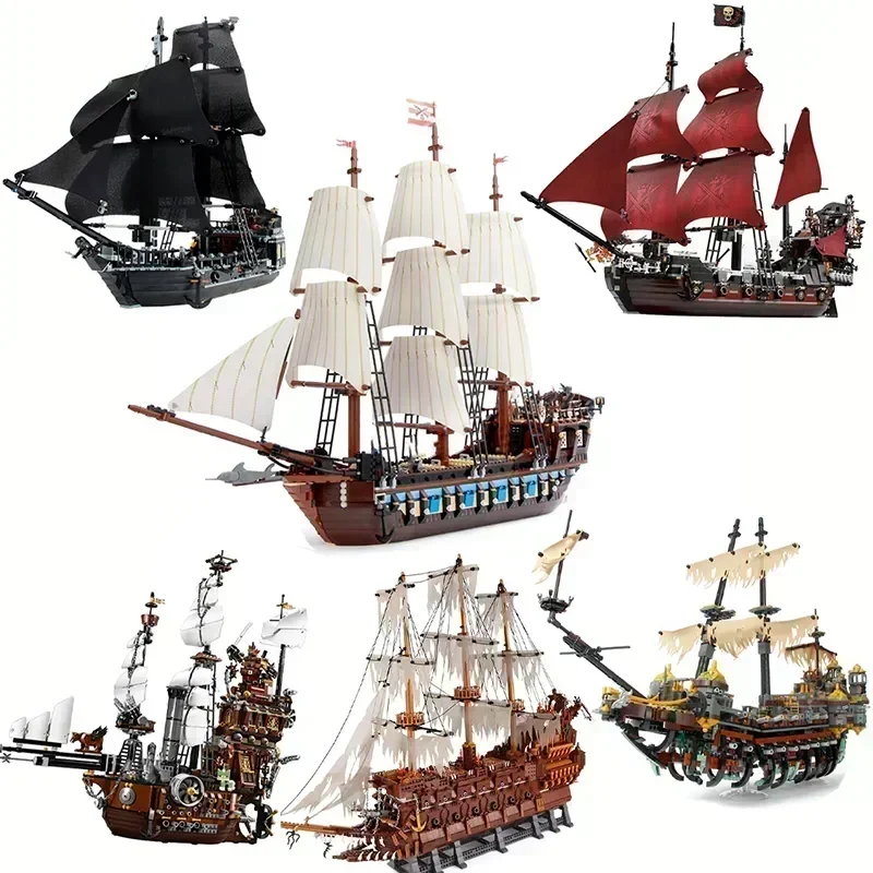 NEW Pirate Imperial Caribbean Ship Flagship Black Pearl Silent Mary Compatible 10210 70810 4184 4195 71042 Building Block Toys