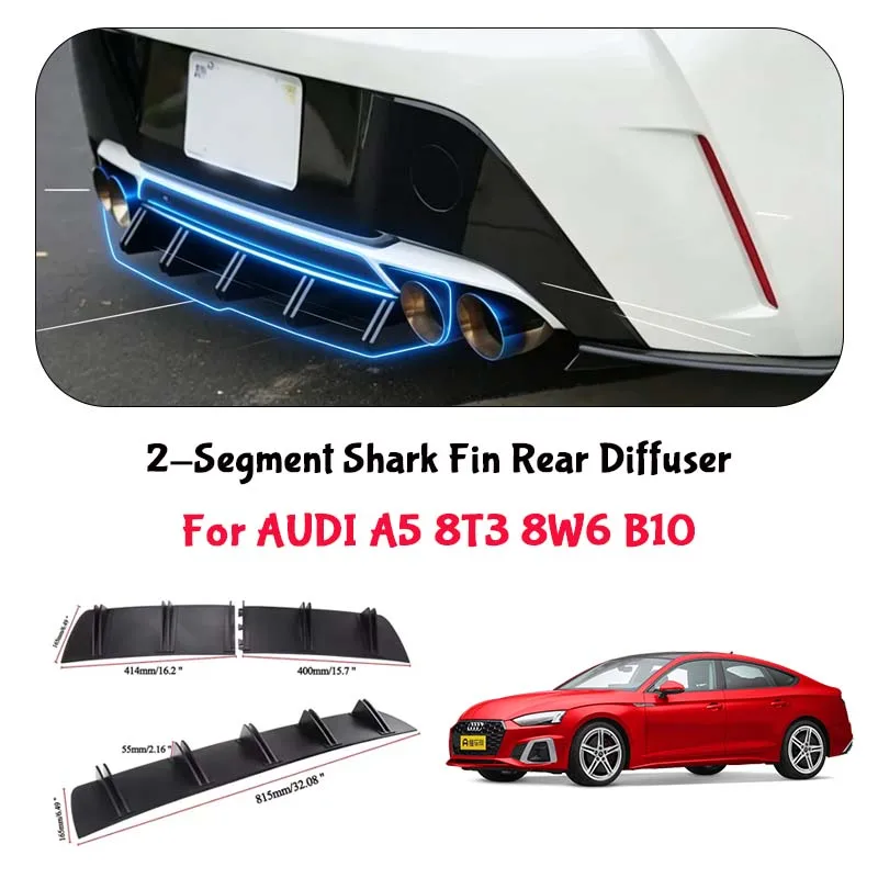For AUDI A5 8T3 8W6 B10 Shark Fin Rear Diffuser Split Chassis Spoiler Auto Aerodynamic Parts Aerodynamic Modification
