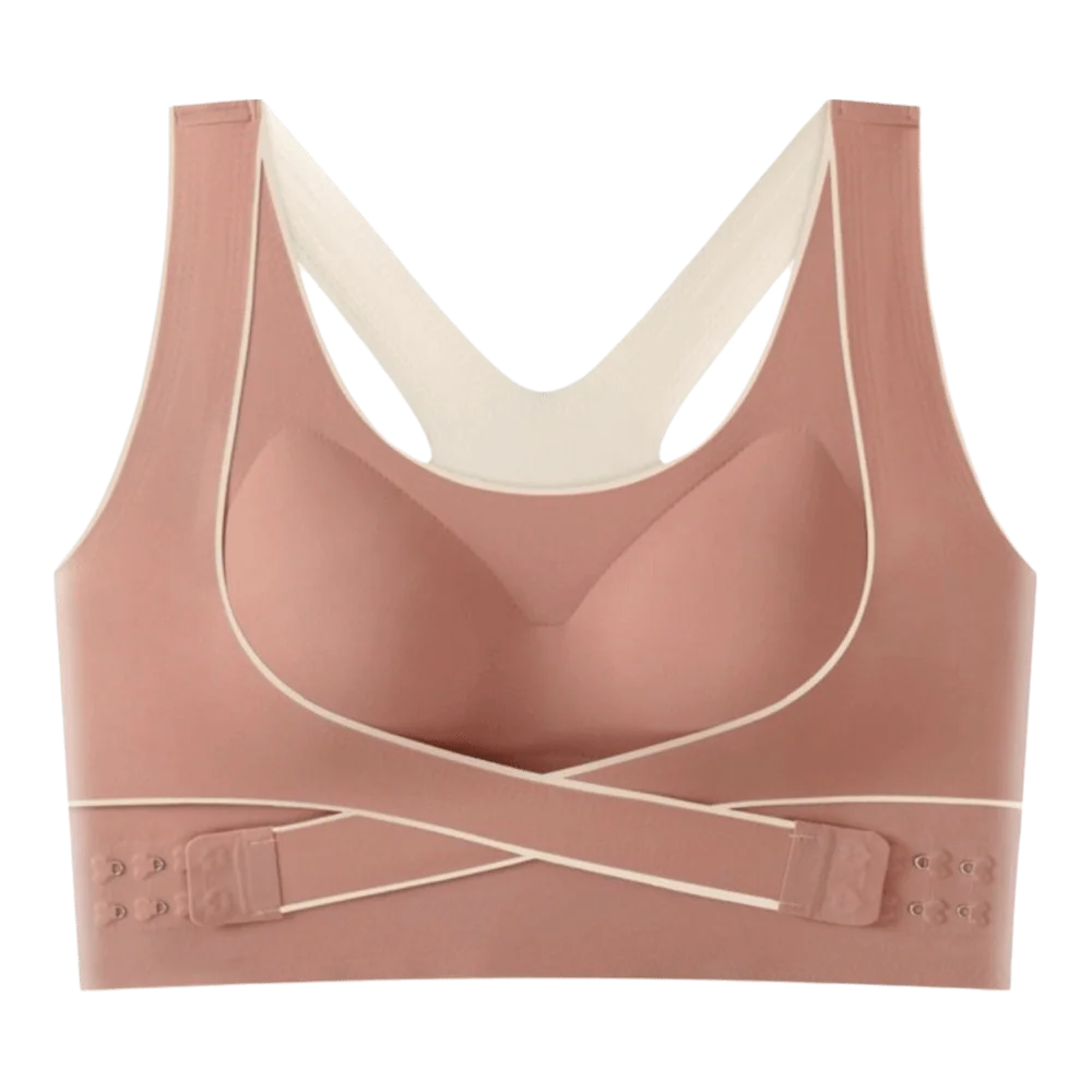 Shockproof Wireless Padded Sports Bra Front Adjustable Buckle Gathering Training Fitness Bra Solid Color Comfortable