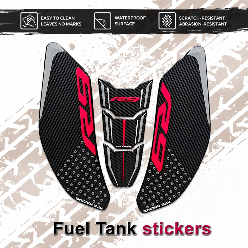 r9 Anti Slip Gas Fuel Knee Decals Accessories For YZF-R9 YZF R9 2024 2025 2026 Motorcycle Fishbone Tank Pad Stickers Protector
