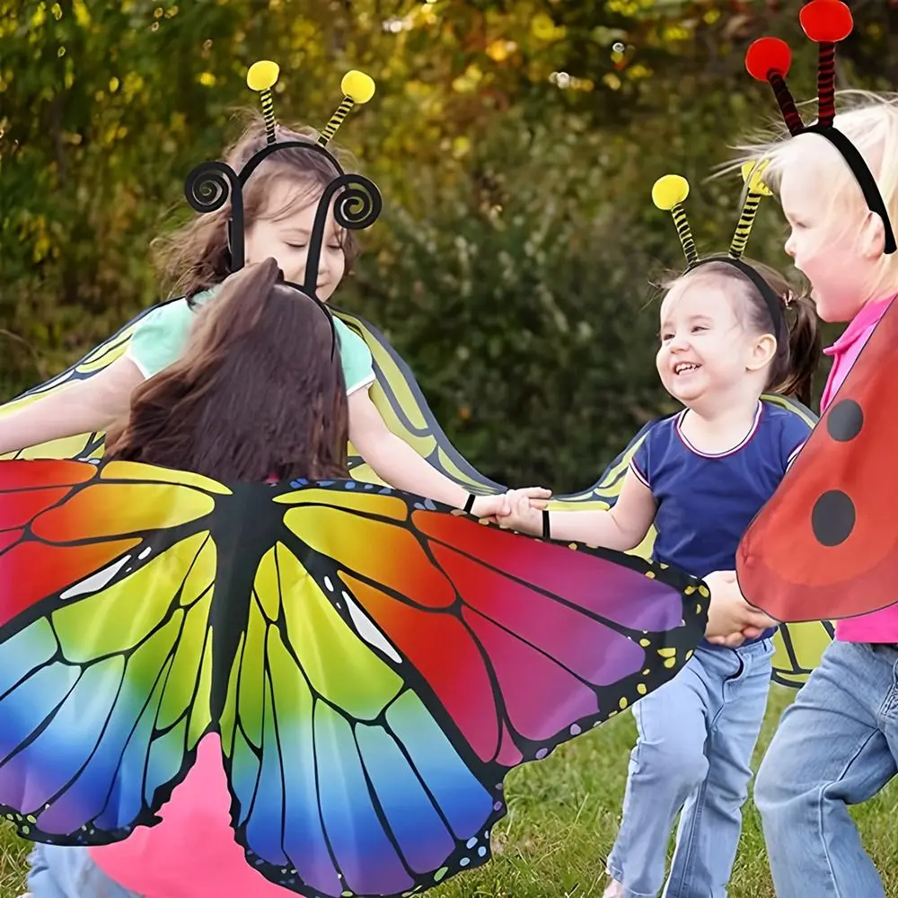 Colorful Butterfly Wing Cape Elegant Children's Small Butterfly Decoration Halloween Fairy Cape Comfortable To Wear Cosplay