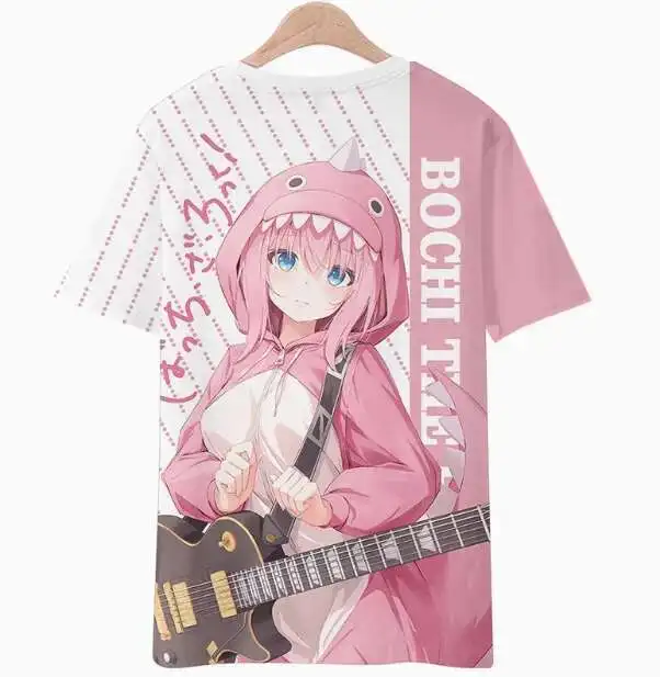 Аниме Bocchi The Rock Gotoh Hitori футболка с короткими рукавами летний карнавальный костюм повседневные студенческие свободные топы аниме