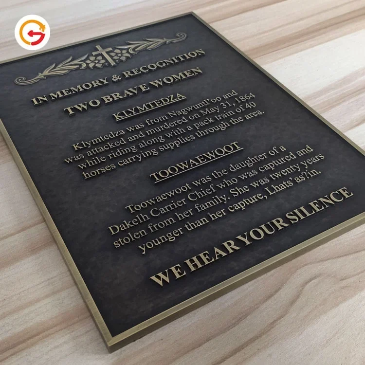 JAGUARSIGN Manufacturer Custom Personalized Copper Plaque Gold Laiton Grave Plaques