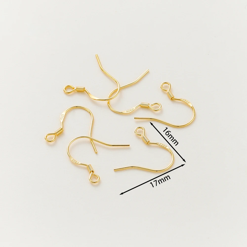 2Pair 14K/18K Gold Plated 925 Sterling Silver Earring Hook Clasps for DIY Earring Jewellery Making Supplies Accessories