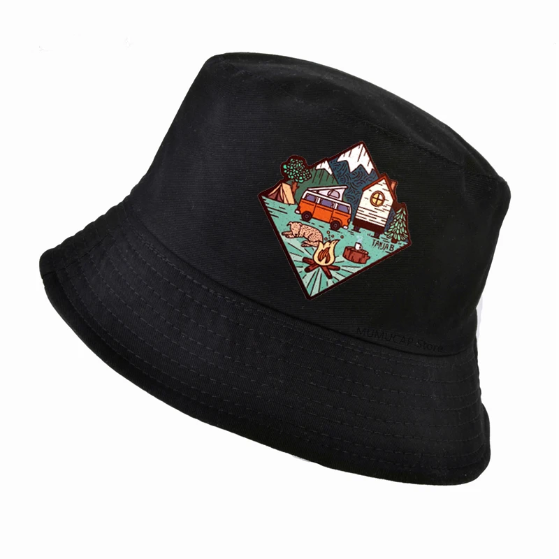 Break Away Today  Vanlife women Graphic print Bucket Hat Fashion Outdoor Foldable Fisherman cap