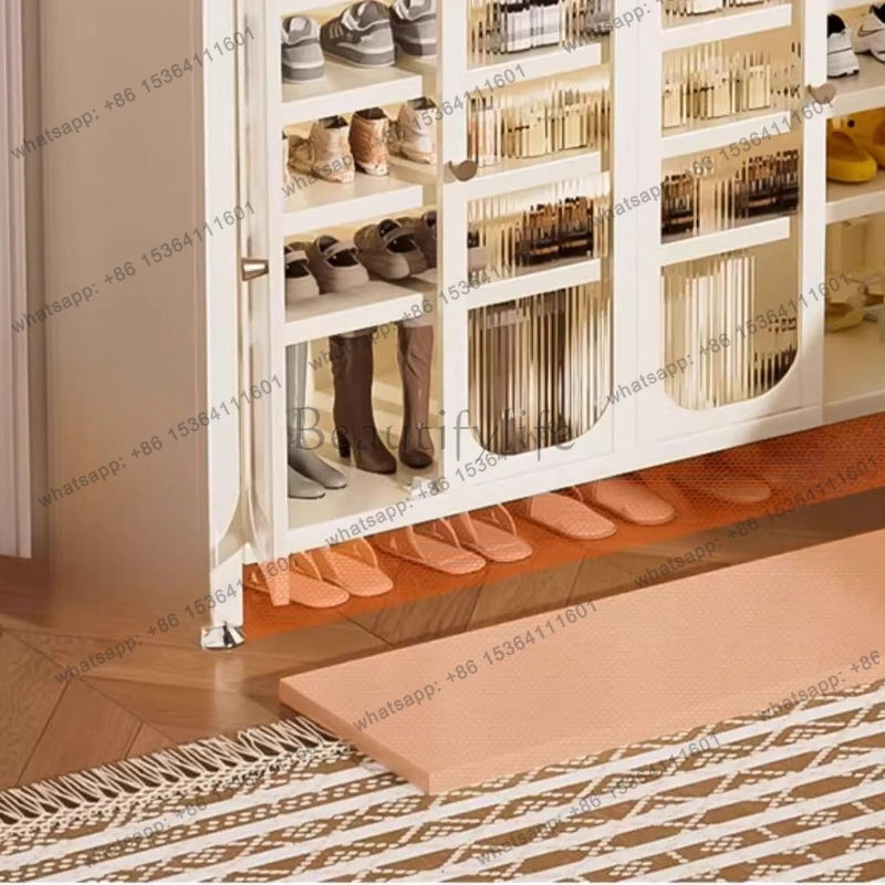 shoemaker storage bench shoe cabinet open space saving entrance shoe rack glass door shoe holder modern living room furniture