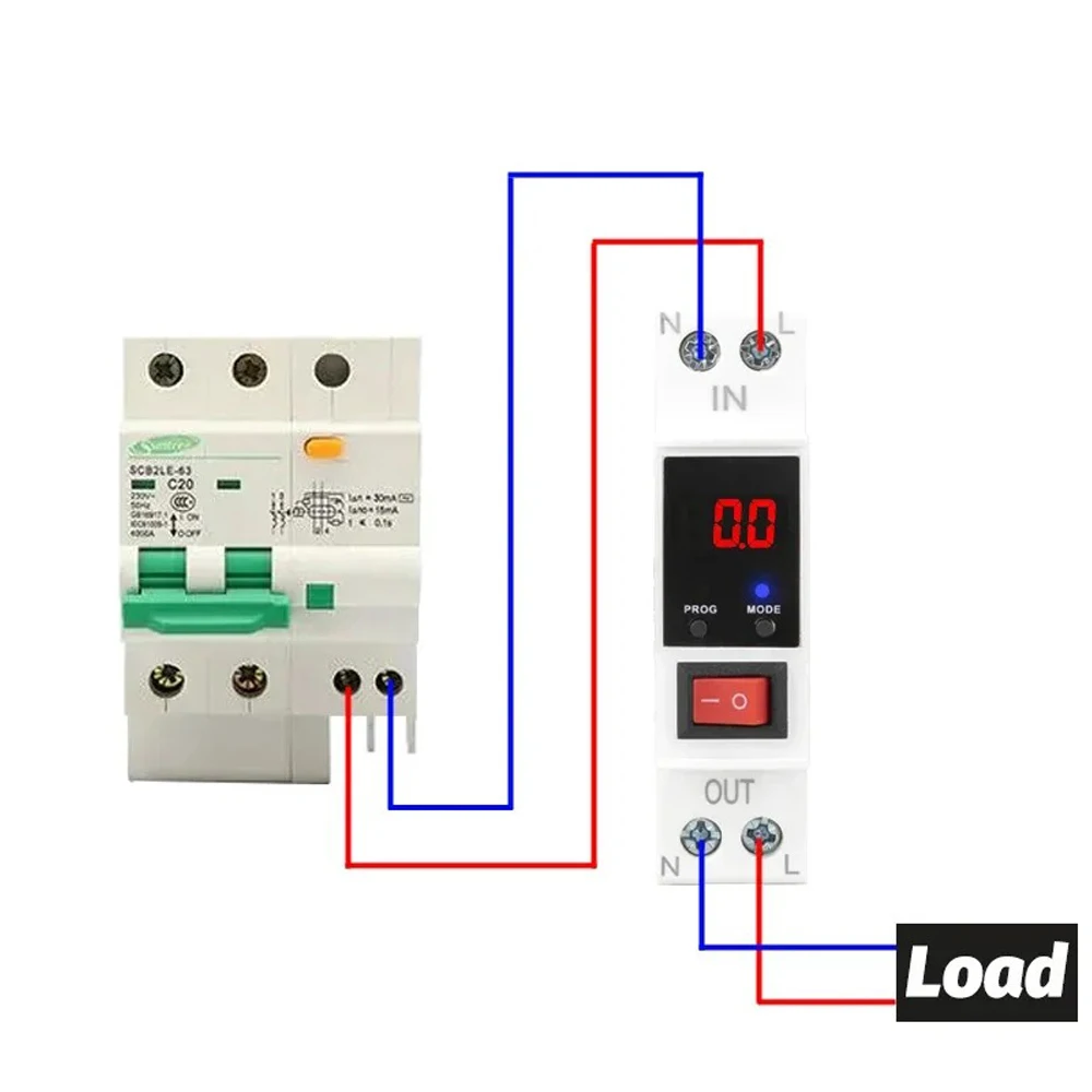 220V 16A Digital Display Din Rail Adjustable Recovery Reconnect Over and Under Voltage Protector 1.5P Power Meter Protect Relay