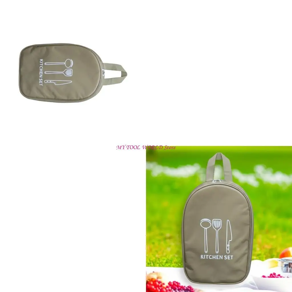 Waterproof Cooking Utensil Organizers Bag Cookware Bag Storage for Camping Travel A2BB