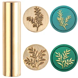 1pc 2 Sides Wax Seal Stamp Olive Leaf Rosemary Brass Column Mini Brass Gun Sealing Wax Stamps 15mm Wax Seal Column for Envelope
