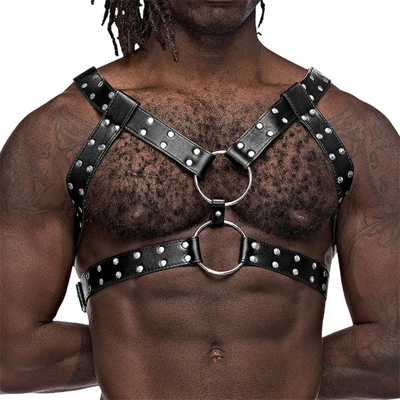 

Gay Rave Harness BDSM Body Bondage Harness Strap Fetish Men Sexual Leather Harness Belts Rave Gay Clothing For Adult Sex Sex Toy