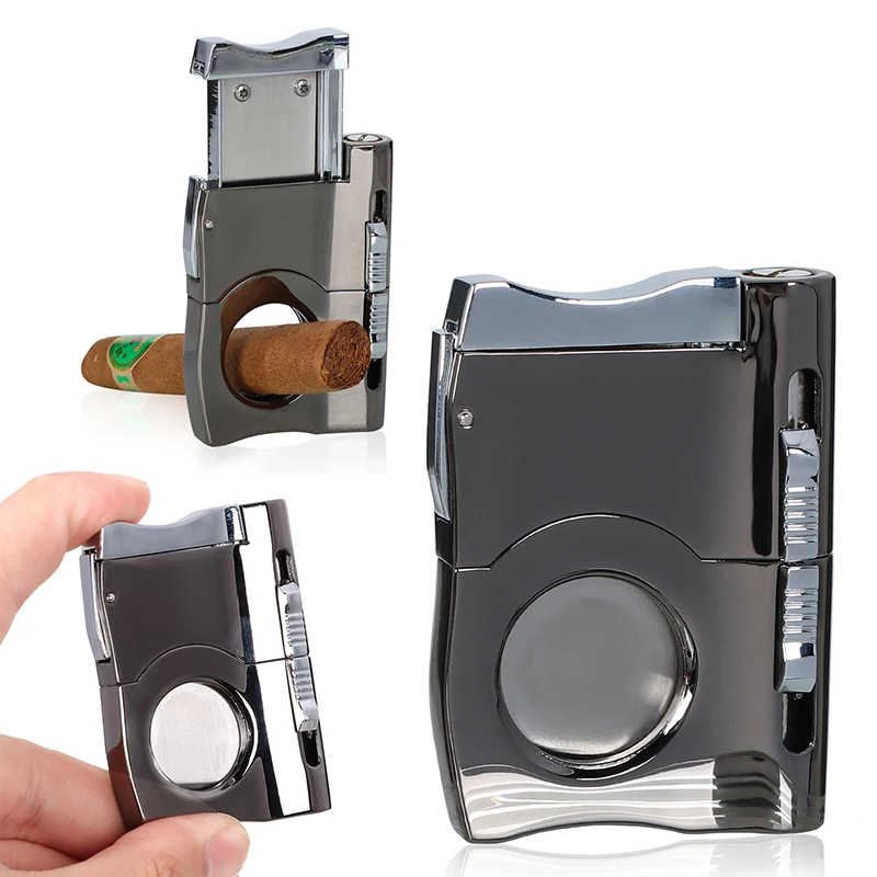 

Multi-functional Cigar Cutter Guillotine With 6mm 8mm Cigar Punch Puncher Stainless Steel Cigar Smoking Accessories Gift For Men