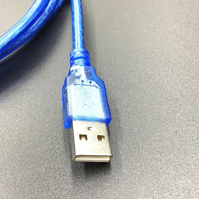

All Copper USB Extension Cable Male To Female Data Cable with Shielded Magnetic Ring, Transparent Blue
