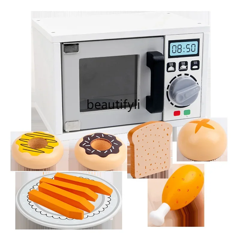 Children's Simulation Microwave Oven Kitchen Toys Simulation Baking Tableware Oven Kitchenware Set