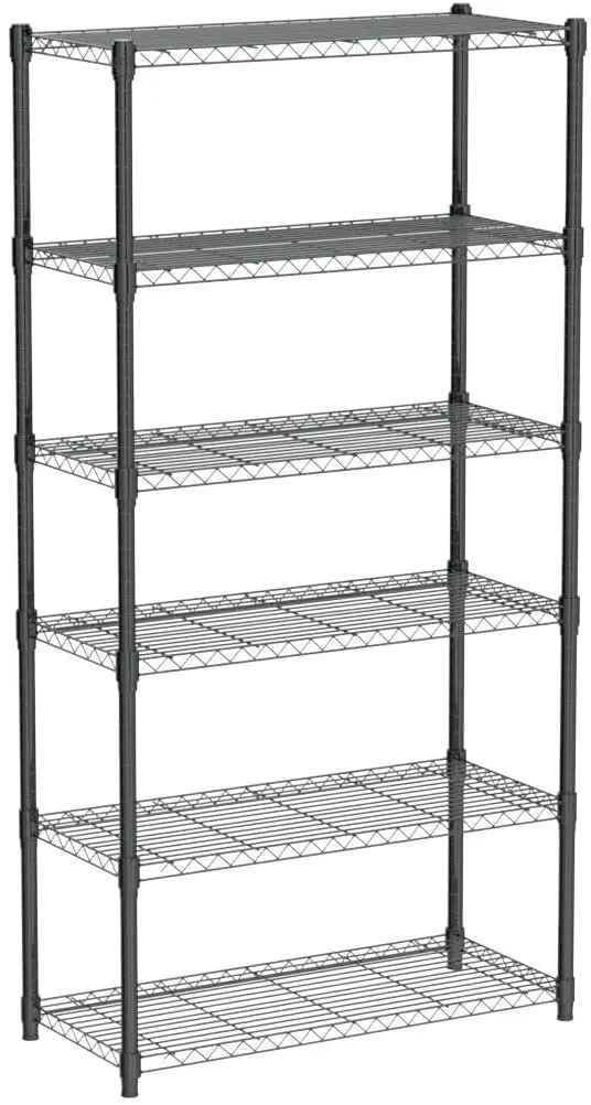 Estantería de 6 estantes, intercambiable en 2 unidades de 3 estantes, estantes de alambre de acero resistentes ajustables de 72 pulgadas de alto x 36 pulgadas de ancho x 16 pulgadas de profundidad